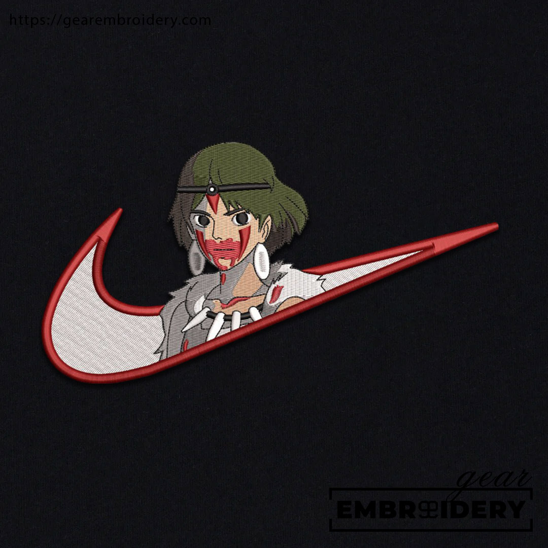 Mononoke swoosh princess mononoke nike anime Embroidered Design Personalized Embroidered T Shirt Sweatshirt Hoodie Clothing AM006