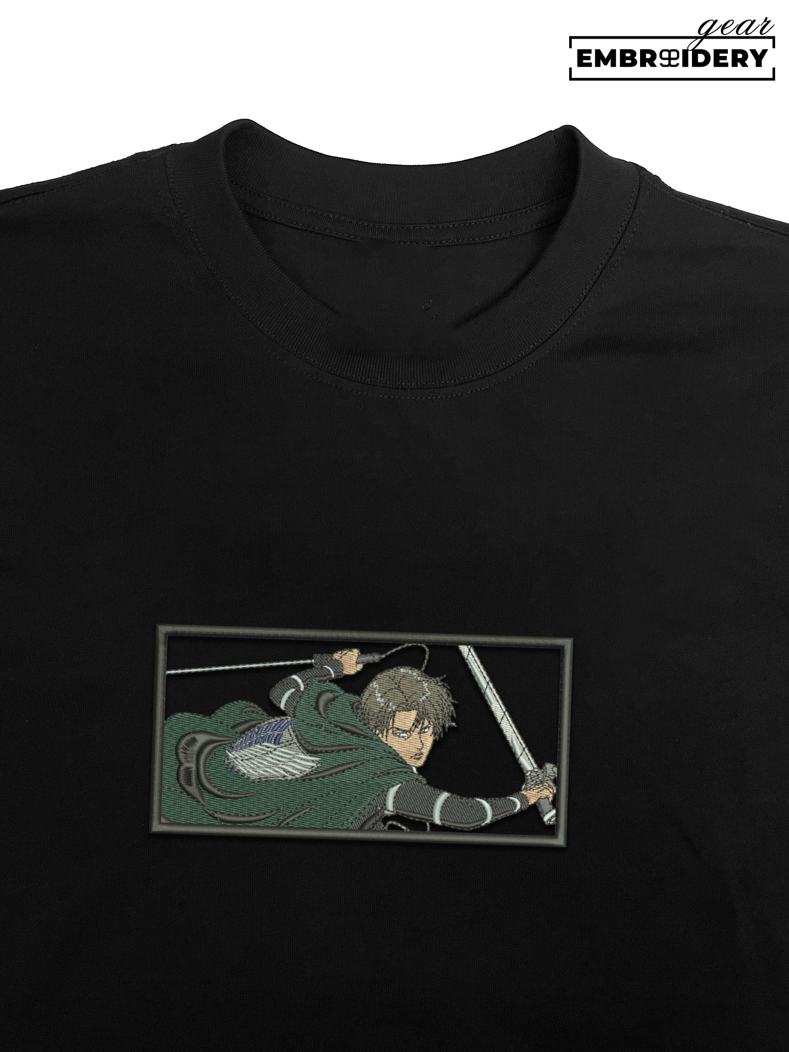 Levi attack Attack On Titan Anime Embroidered Design Personalized Embroidered T Shirt Sweatshirt Hoodie Clothing ATT041