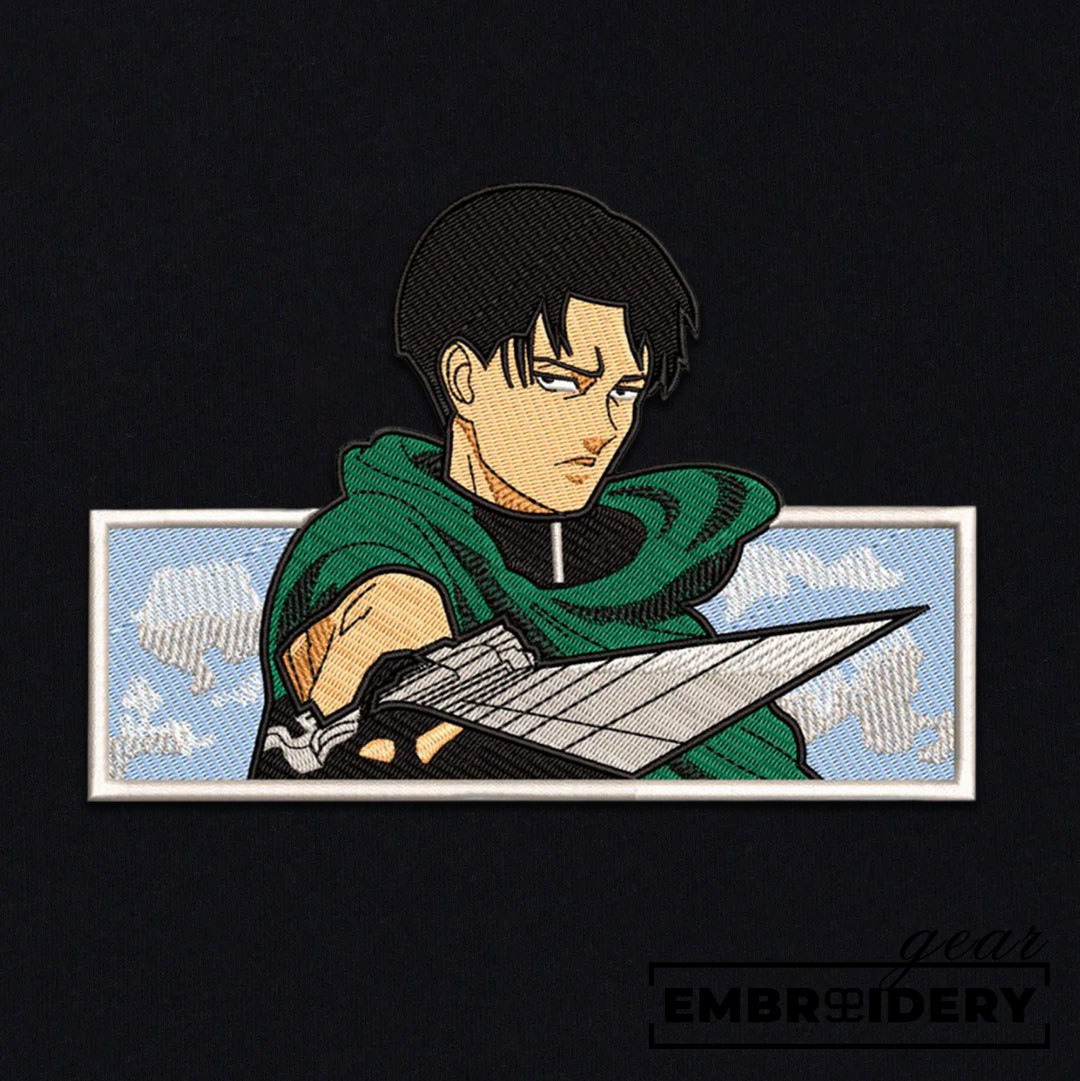 Levi boxed Attack On Titan Anime Embroidered Design Personalized Embroidered T Shirt Sweatshirt Hoodie Clothing ATT044