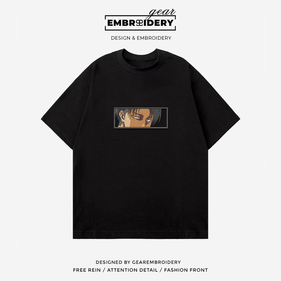 Levi eyes Attack On Titan Anime Embroidered Design Personalized Embroidered T Shirt Sweatshirt Hoodie Clothing ATT048