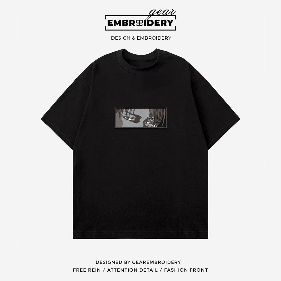Levi eyes Attack On Titan Anime Embroidered Design Personalized Embroidered T Shirt Sweatshirt Hoodie Clothing ATT051