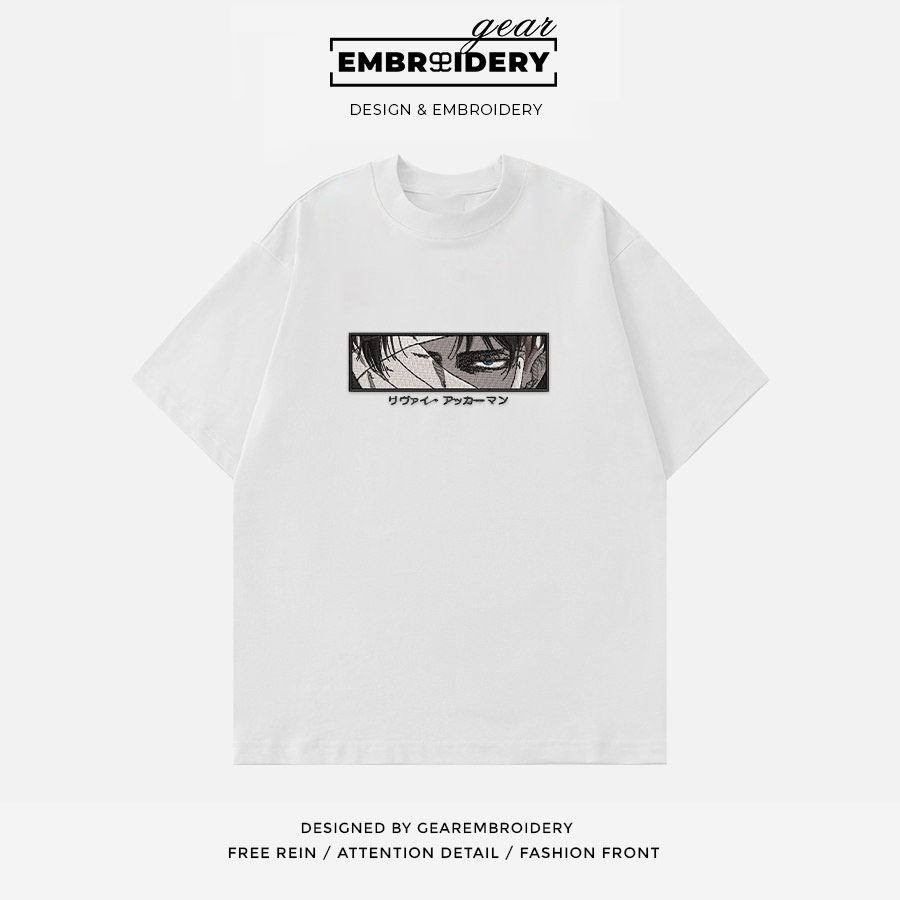 Levi eyes wounded Attack On Titan Anime Embroidered Design Personalized Embroidered T Shirt Sweatshirt Hoodie Clothing ATT052