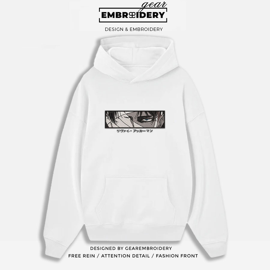 Levi eyes wounded Attack On Titan Anime Embroidered Design Personalized Embroidered T Shirt Sweatshirt Hoodie Clothing ATT052