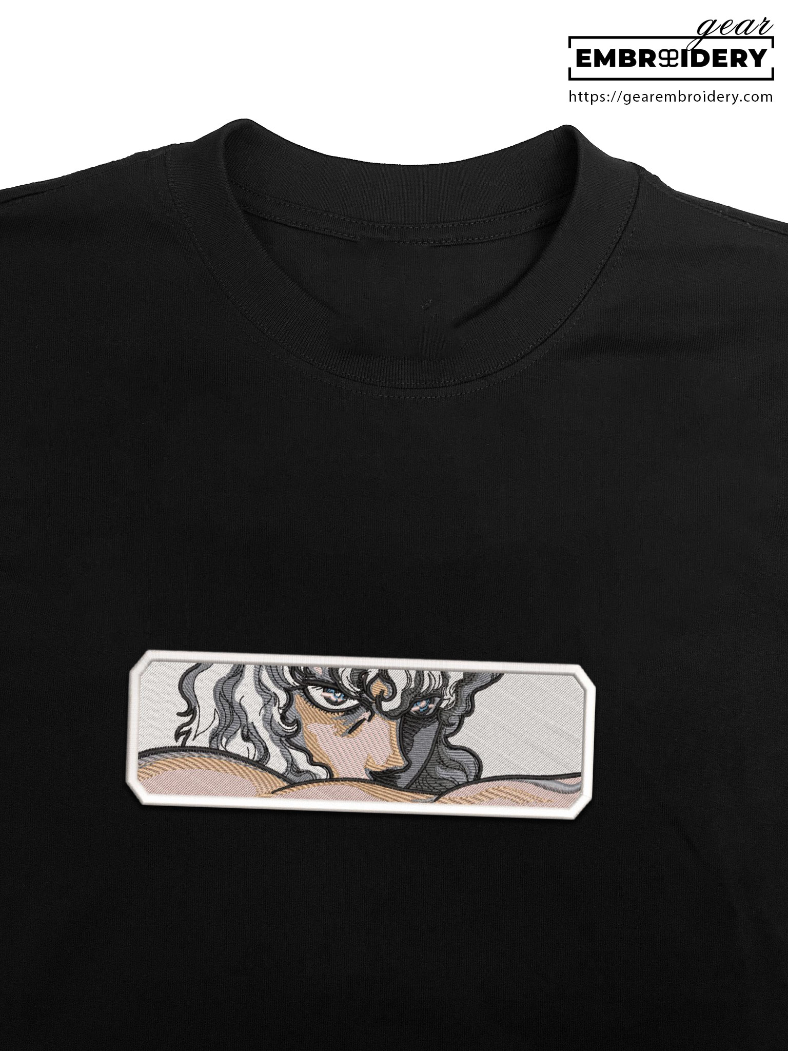 Griffith fallen angel eyes Berserki Anime Embroidered Design Personalized Embroidered T Shirt Sweatshirt Hoodie Clothing B007