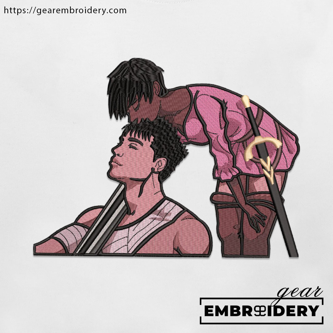 Guts and Casca Berserki Anime Embroidered Design Personalized Embroidered T Shirt Sweatshirt Hoodie Clothing B011