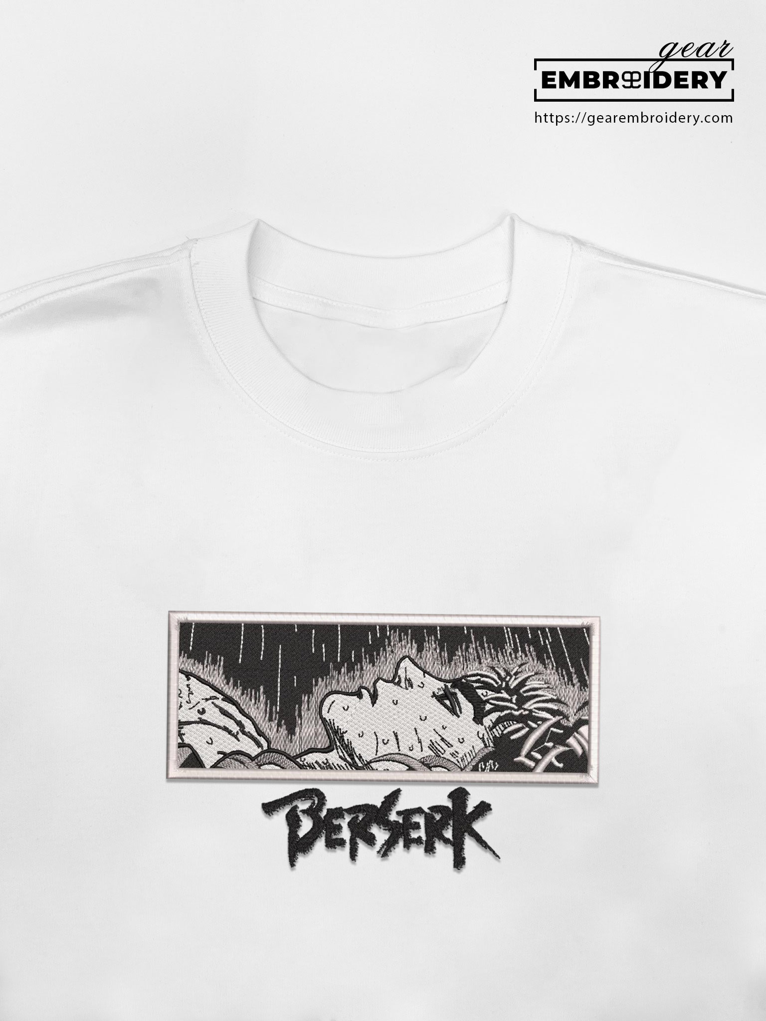 Guts berserk Berserki Anime Embroidered Design Personalized Embroidered T Shirt Sweatshirt Hoodie Clothing B014
