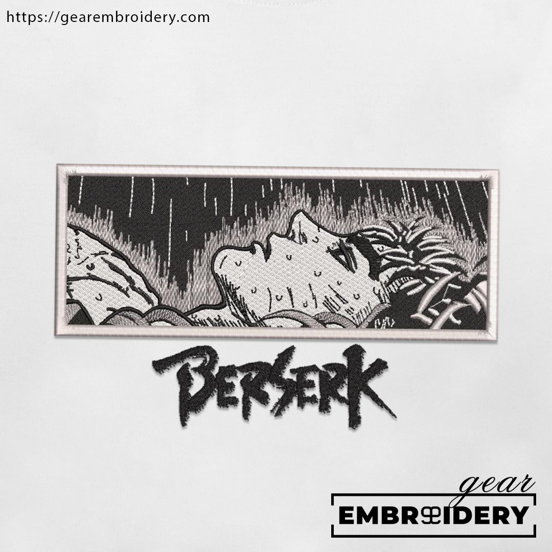 Guts berserk Berserki Anime Embroidered Design Personalized Embroidered T Shirt Sweatshirt Hoodie Clothing B014