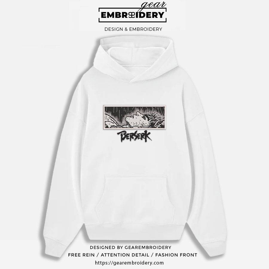 Guts berserk Berserki Anime Embroidered Design Personalized Embroidered T Shirt Sweatshirt Hoodie Clothing B014