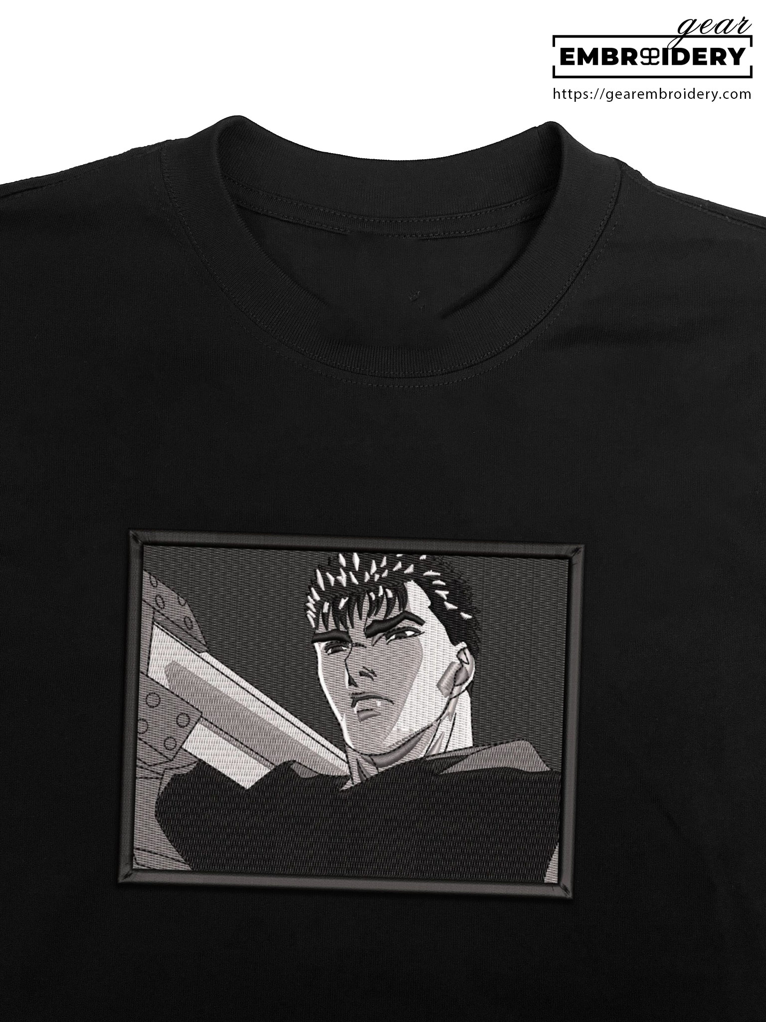 Guts Berserki Anime Embroidered Design Personalized Embroidered T Shirt Sweatshirt Hoodie Clothing B016