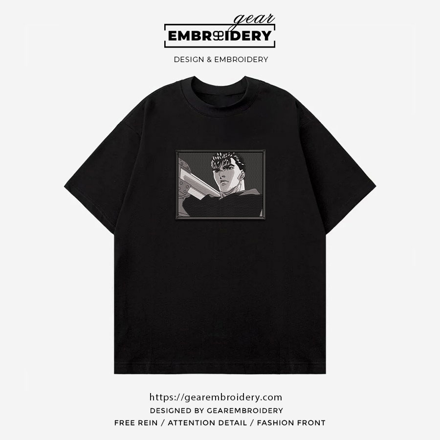 Guts Berserki Anime Embroidered Design Personalized Embroidered T Shirt Sweatshirt Hoodie Clothing B016