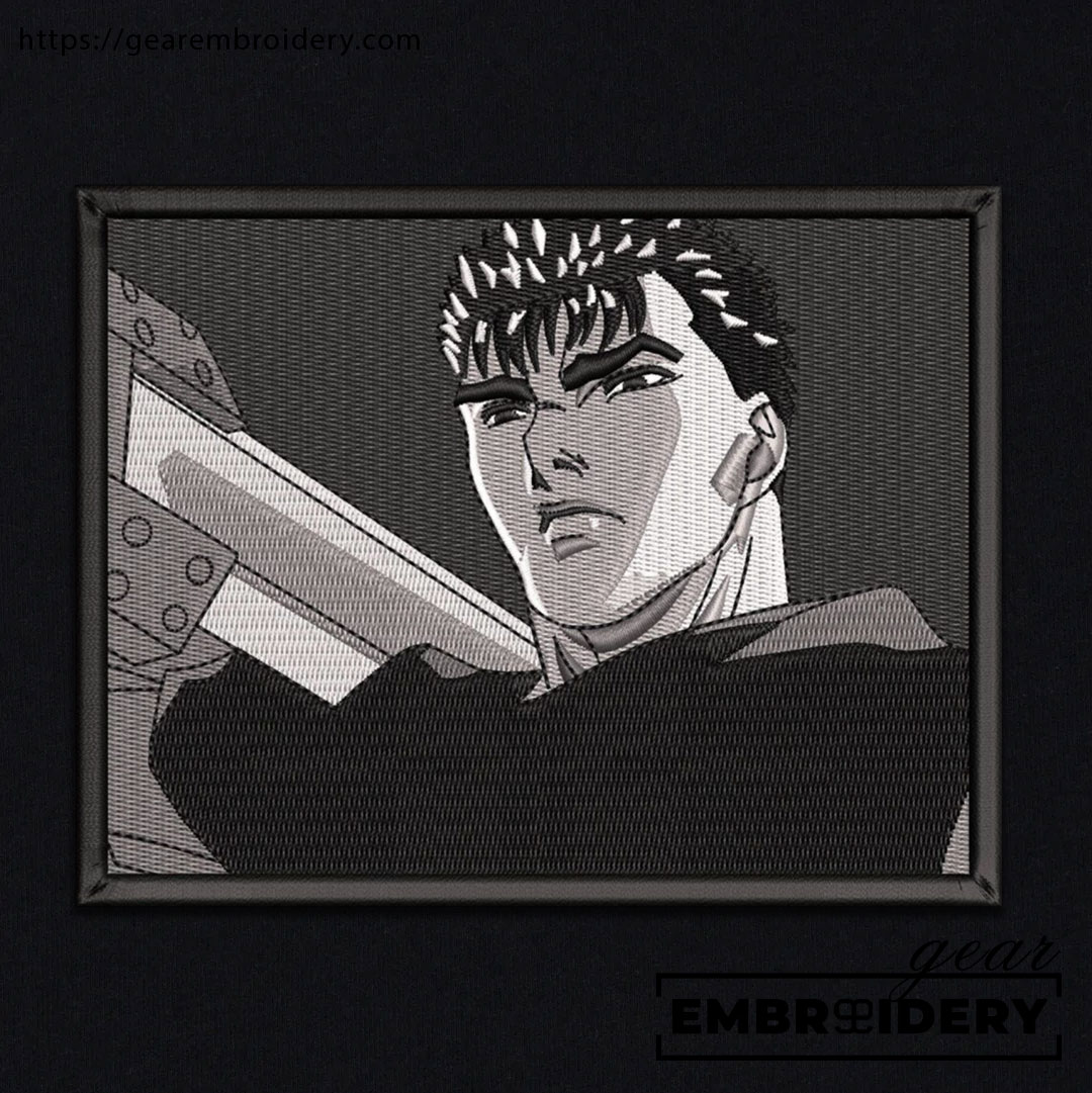 Guts Berserki Anime Embroidered Design Personalized Embroidered T Shirt Sweatshirt Hoodie Clothing B016
