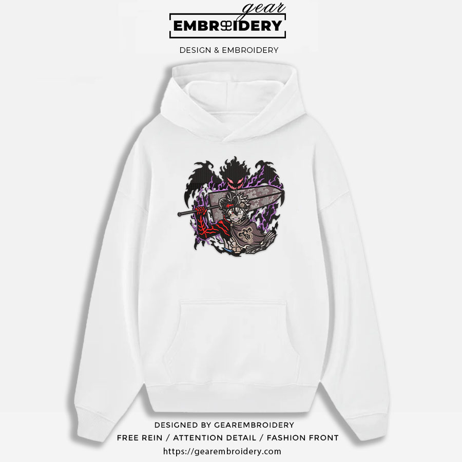 Demon asta Black Clover Anime Embroidered Design Personalized Embroidered T Shirt Sweatshirt Hoodie Clothing BC010