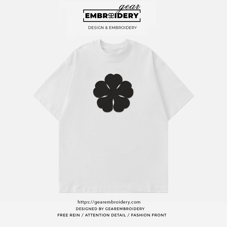 Five leaf clover Black Clover Anime Embroidered Design Personalized Embroidered T Shirt Sweatshirt Hoodie Clothing BC011