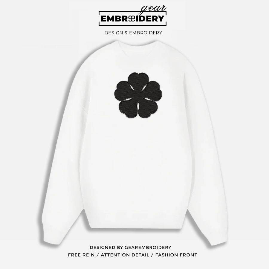 Five leaf clover Black Clover Anime Embroidered Design Personalized Embroidered T Shirt Sweatshirt Hoodie Clothing BC011