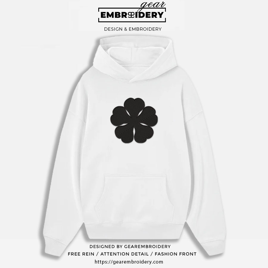 Five leaf clover Black Clover Anime Embroidered Design Personalized Embroidered T Shirt Sweatshirt Hoodie Clothing BC011