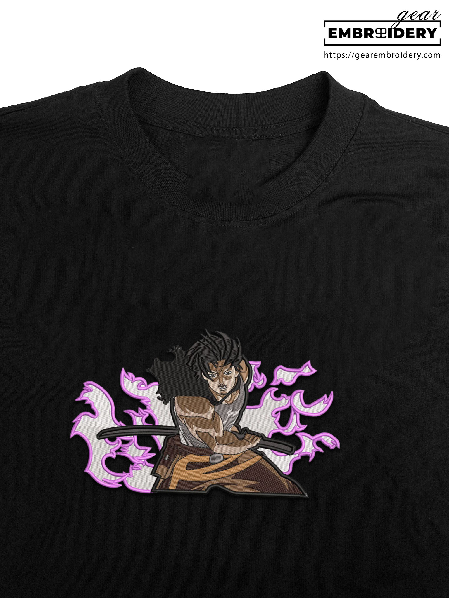 Yami attack Black Clover Anime Embroidered Design Personalized Embroidered T Shirt Sweatshirt Hoodie Clothing BC014