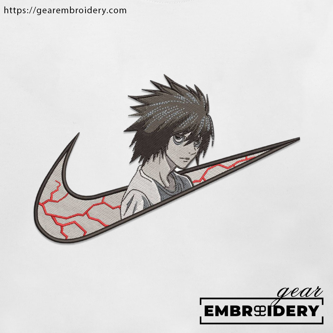 L swoosh nike Death Note Anime Embroidered Design Personalized Embroidered T Shirt Sweatshirt Hoodie Clothing DN004