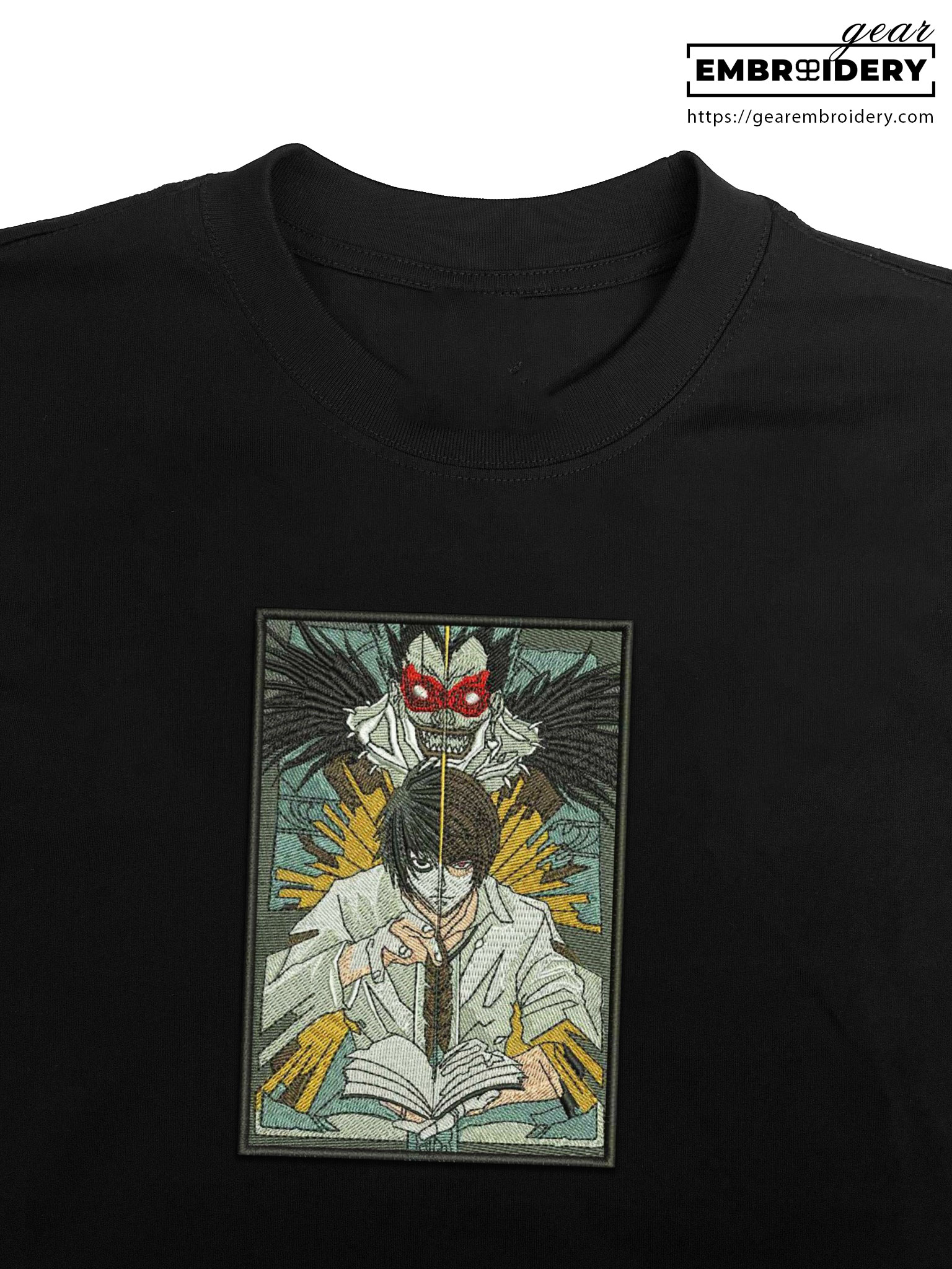 Light l Ryuk Death Note Anime Embroidered Design Personalized Embroidered T Shirt Sweatshirt Hoodie Clothing DN005