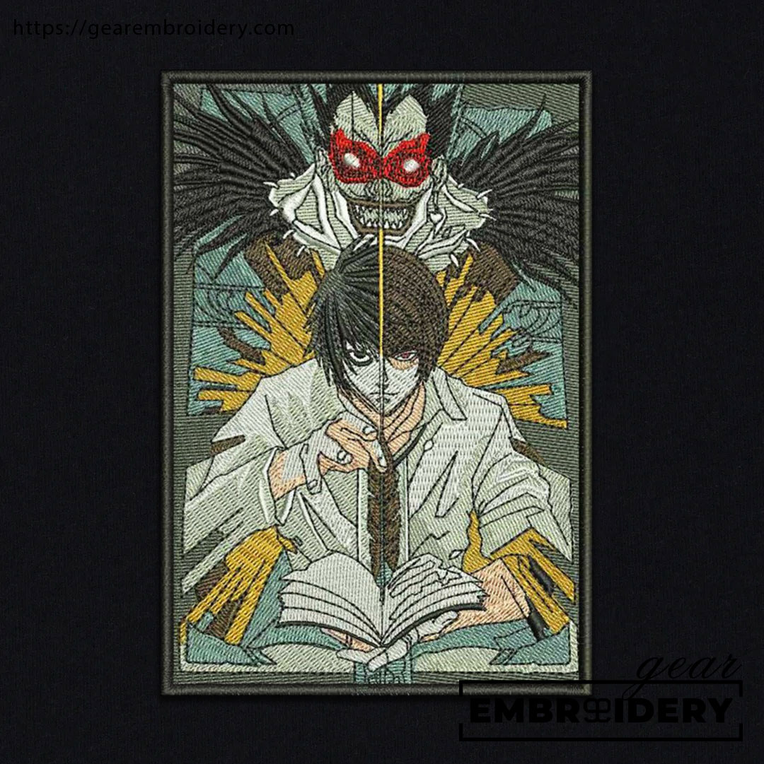 Light l Ryuk Death Note Anime Embroidered Design Personalized Embroidered T Shirt Sweatshirt Hoodie Clothing DN005