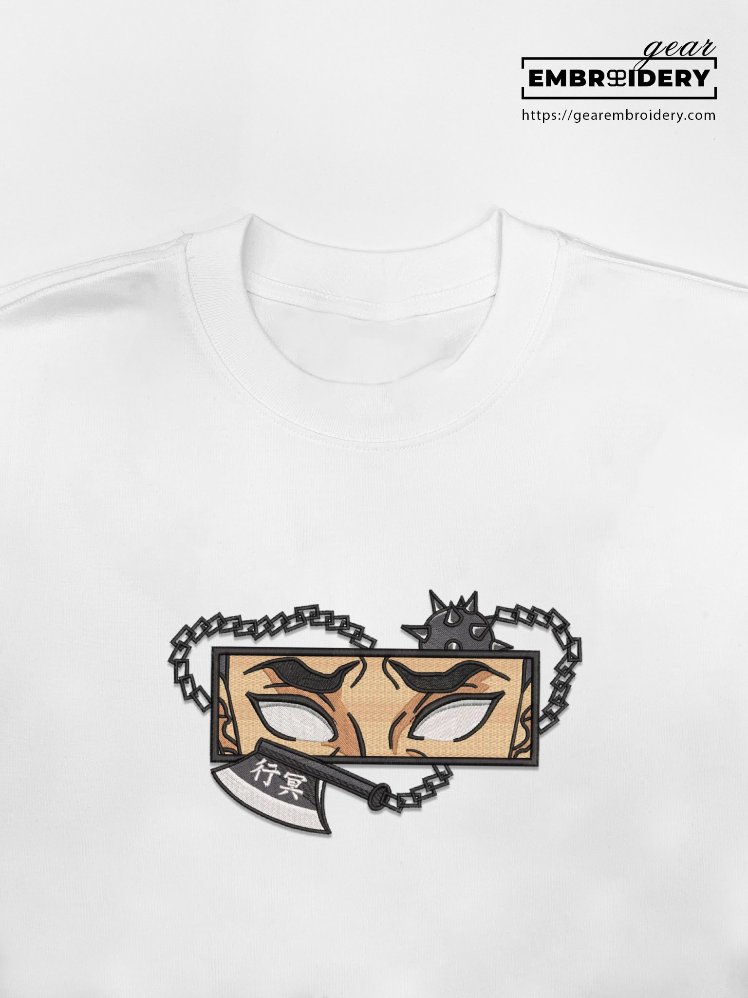 Gyomei eyes Demon Slayer Anime Embroidered Design Personalized Embroidered T Shirt Sweatshirt Hoodie Clothing DS0028