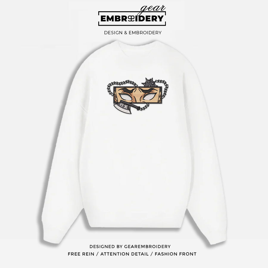 Gyomei eyes Demon Slayer Anime Embroidered Design Personalized Embroidered T Shirt Sweatshirt Hoodie Clothing DS0028