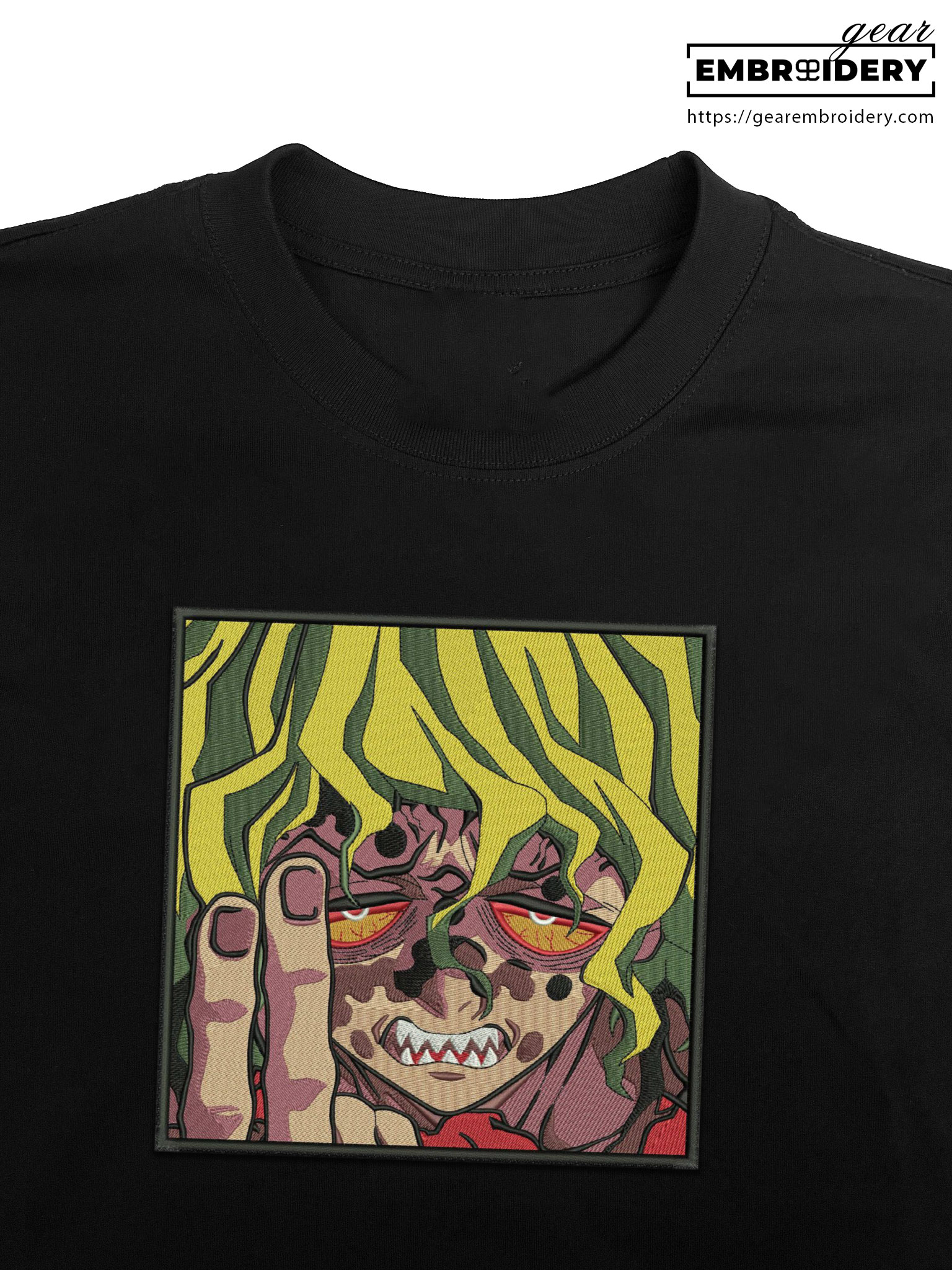 Gyutaro Demon Slayer Anime Embroidered Design Personalized Embroidered T Shirt Sweatshirt Hoodie Clothing DS0030