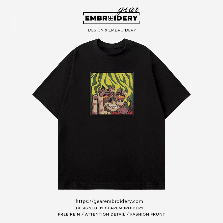 Gyutaro Demon Slayer Anime Embroidered Design Personalized Embroidered T Shirt Sweatshirt Hoodie Clothing DS0030