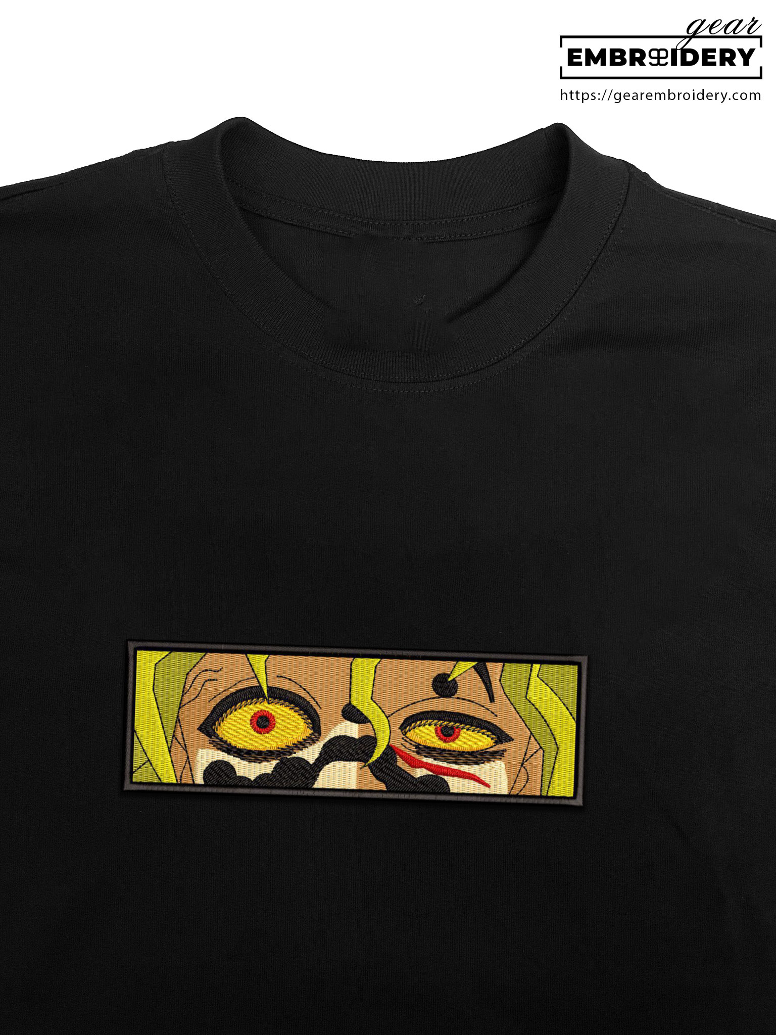 Gyutaro eyes Demon Slayer Anime Embroidered Design Personalized Embroidered T Shirt Sweatshirt Hoodie Clothing DS0031