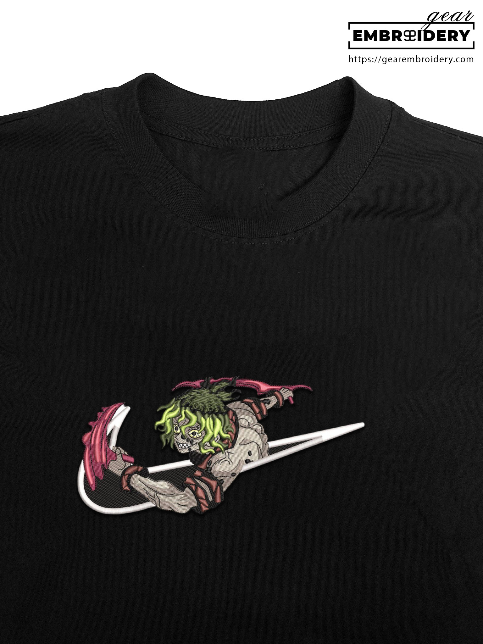 Gyutaro swoosh nike Demon Slayer Anime Embroidered Design Personalized Embroidered T Shirt Sweatshirt Hoodie Clothing DS0033