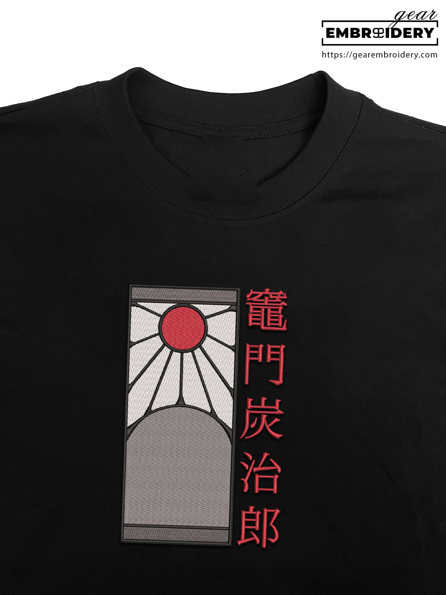 Hanafuda earings Demon Slayer Anime Embroidered Design Personalized Embroidered T Shirt Sweatshirt Hoodie Clothing DS0034