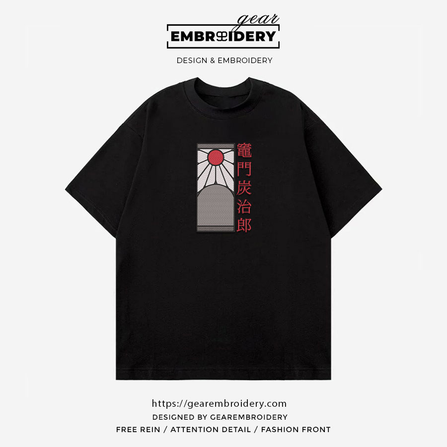 Hanafuda earings Demon Slayer Anime Embroidered Design Personalized Embroidered T Shirt Sweatshirt Hoodie Clothing DS0034