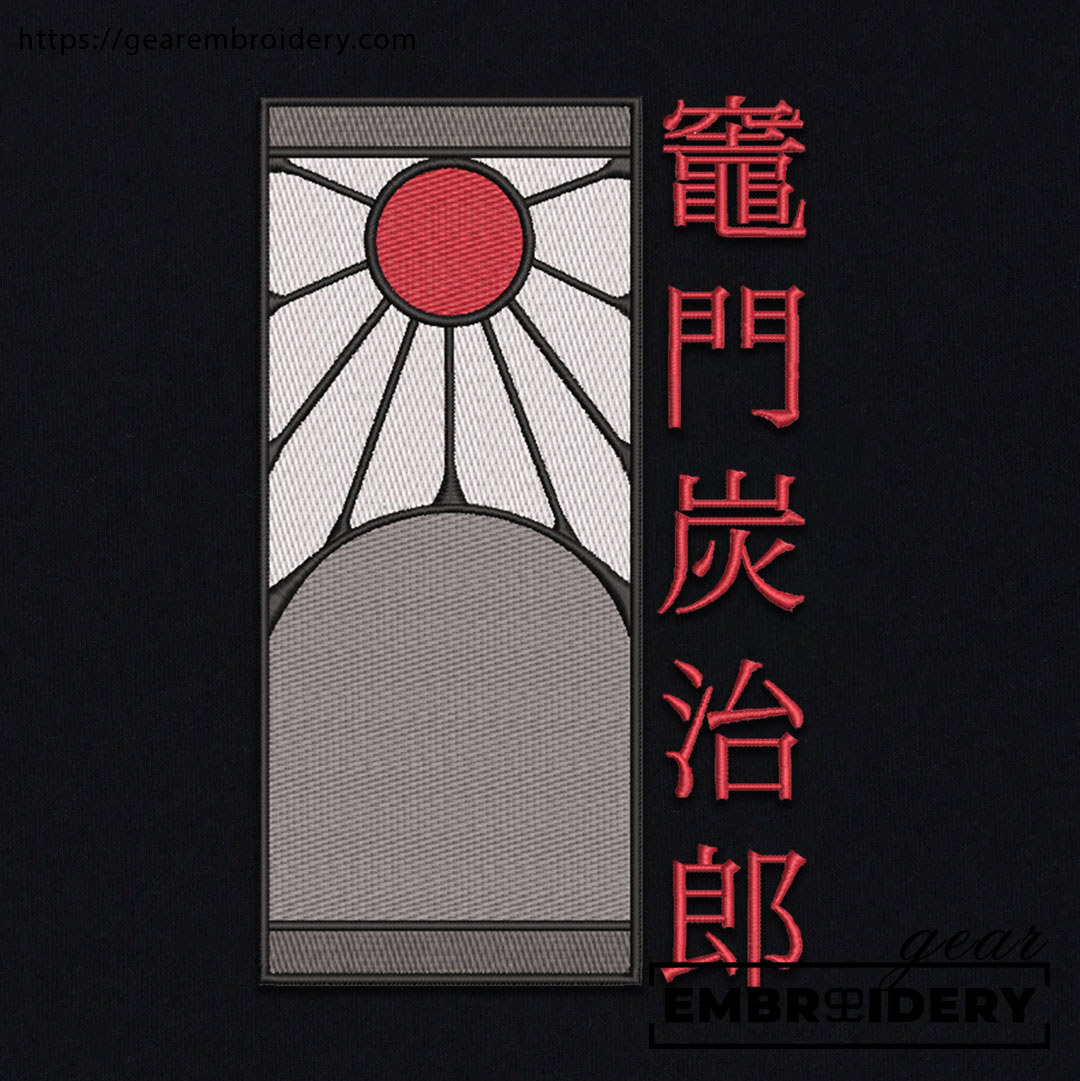 Hanafuda earings Demon Slayer Anime Embroidered Design Personalized Embroidered T Shirt Sweatshirt Hoodie Clothing DS0034