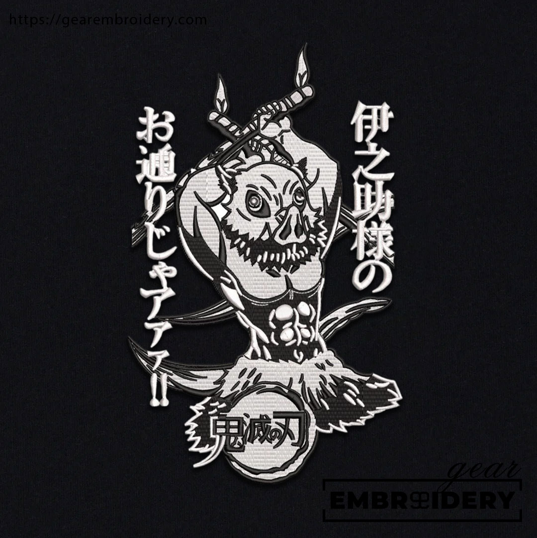 Inosuke Demon Slayer Anime Embroidered Design Personalized Embroidered T Shirt Sweatshirt Hoodie Clothing DS0039