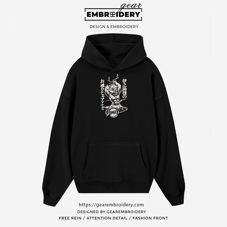Inosuke Demon Slayer Anime Embroidered Design Personalized Embroidered T Shirt Sweatshirt Hoodie Clothing DS0039