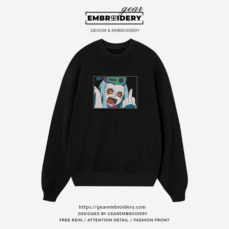 Rebecca Cyberpunk Edgerunners Anime Embroidered Design Personalized Embroidered T Shirt Sweatshirt Hoodie Clothing CE006