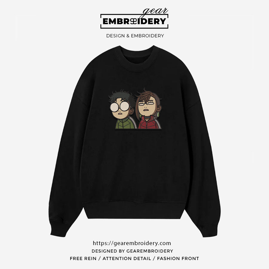Okarun and momo Dan Da Dan Anime Embroidered Design Personalized Embroidered T Shirt Sweatshirt Hoodie Clothing DDD004