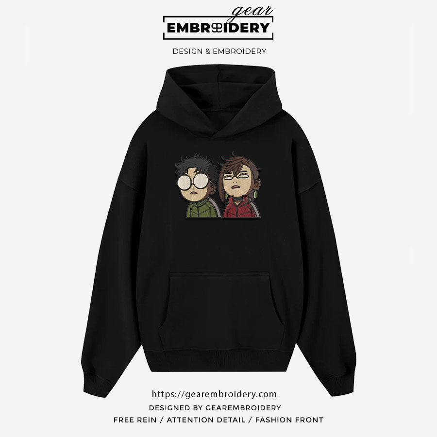 Okarun and momo Dan Da Dan Anime Embroidered Design Personalized Embroidered T Shirt Sweatshirt Hoodie Clothing DDD004