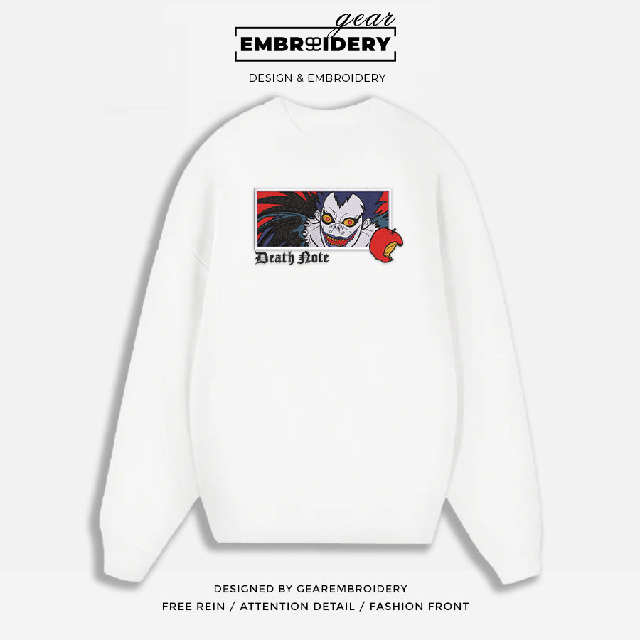 Ryuk death note Death Note Anime Embroidered Design Personalized Embroidered T Shirt Sweatshirt Hoodie Clothing DN010