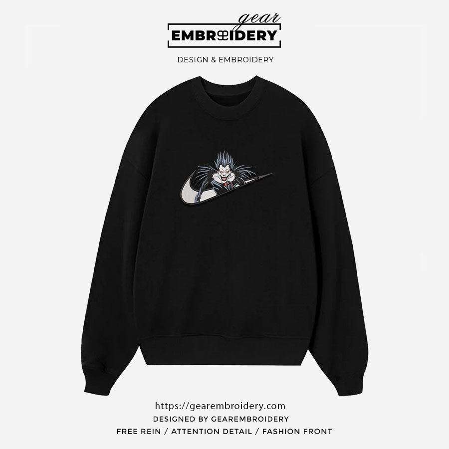 Ryuk swoosh nike Death Note Anime Embroidered Design Personalized Embroidered T Shirt Sweatshirt Hoodie Clothing DN012