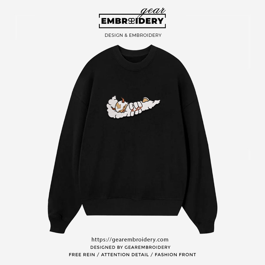 Appa swoosh nike Avarta Anime Embroidered Design Personalized Embroidered T Shirt Sweatshirt Hoodie Clothing ART004