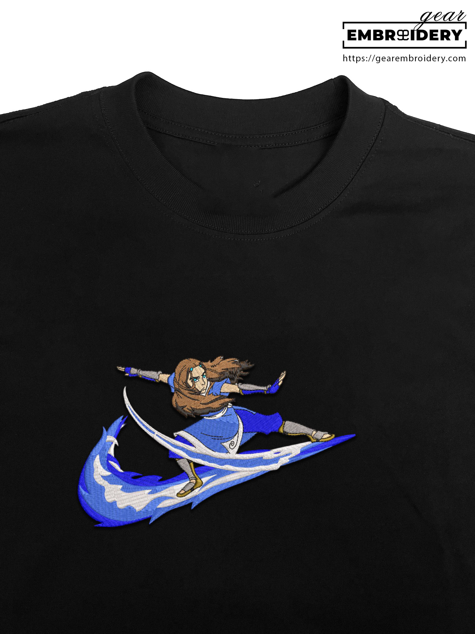 Katara swoosh nike Avarta Anime Embroidered Design Personalized Embroidered T Shirt Sweatshirt Hoodie Clothing ART005