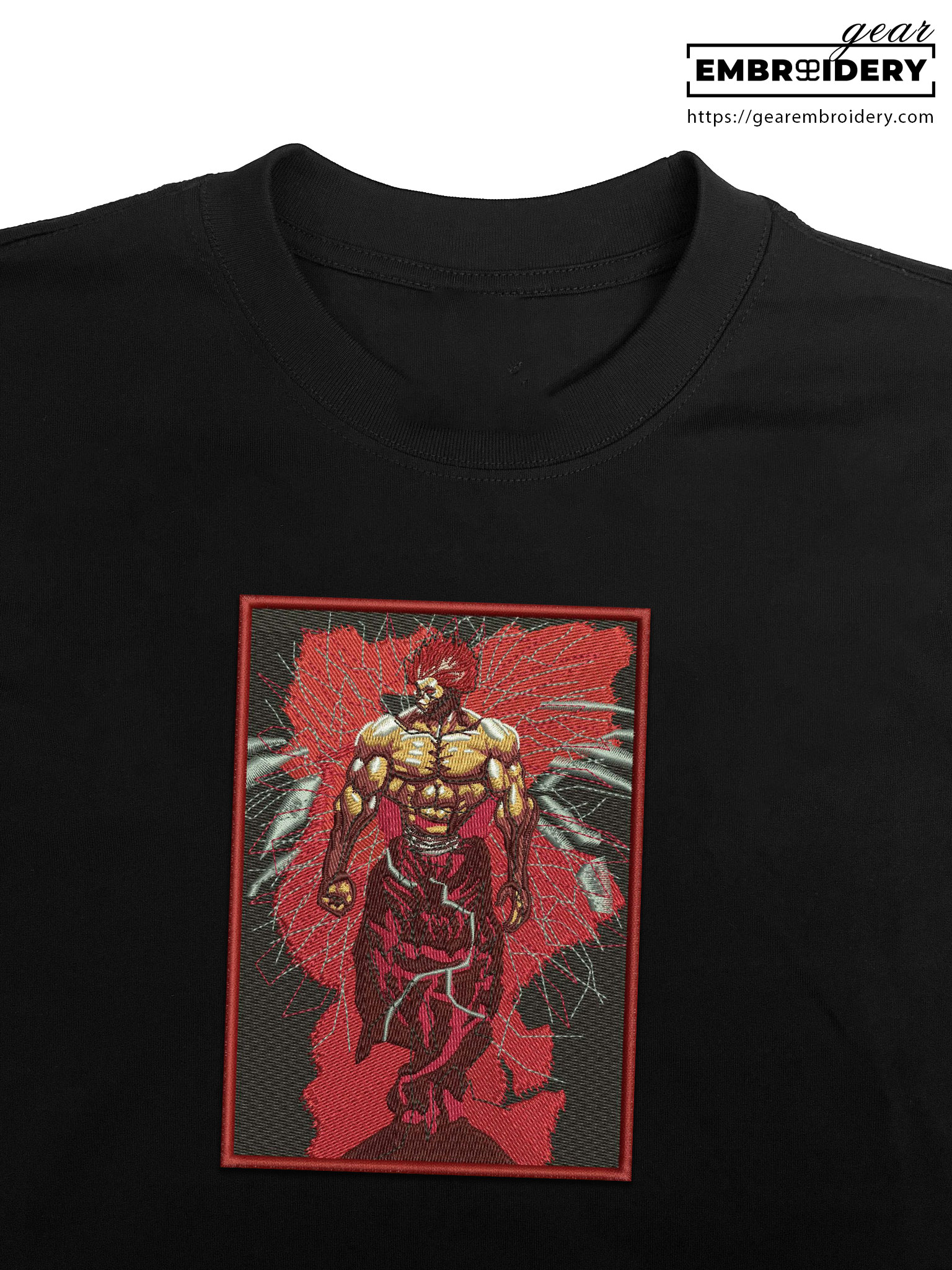 Yujiro hanma Baki Anime Embroidered Design Personalized Embroidered T Shirt Sweatshirt Hoodie Clothing BK020