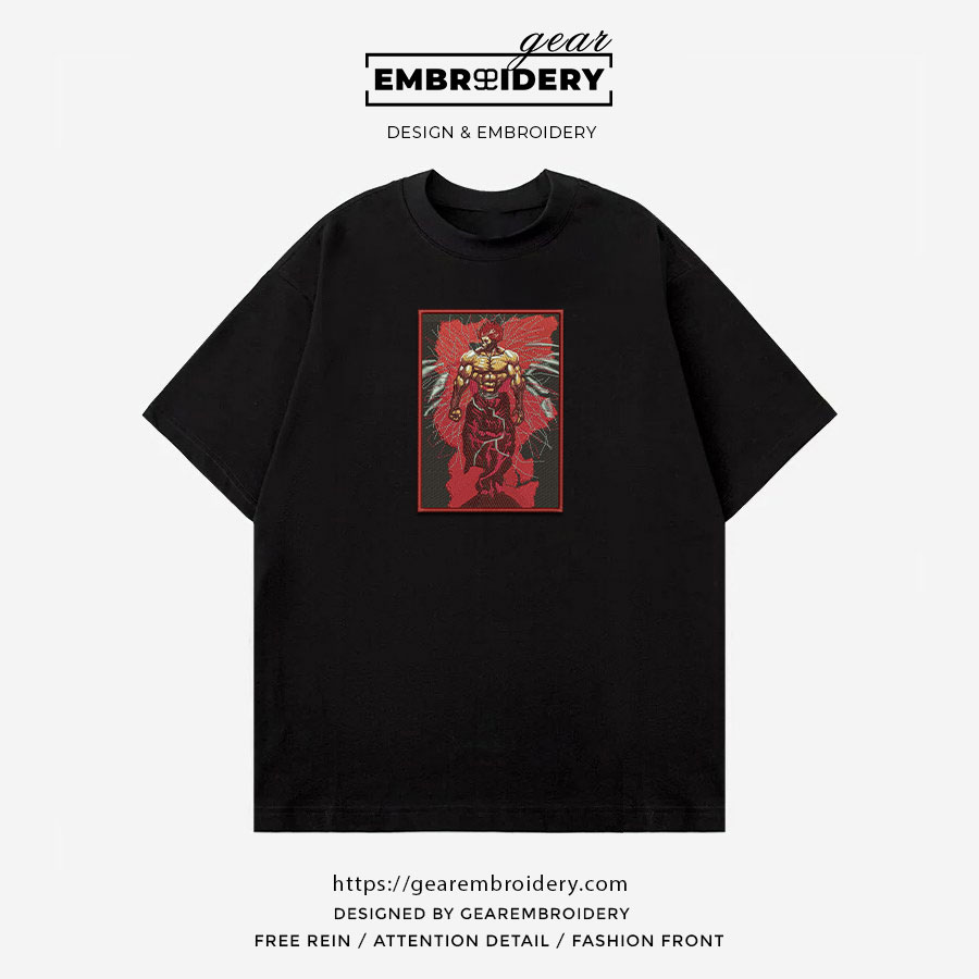 Yujiro hanma Baki Anime Embroidered Design Personalized Embroidered T Shirt Sweatshirt Hoodie Clothing BK020