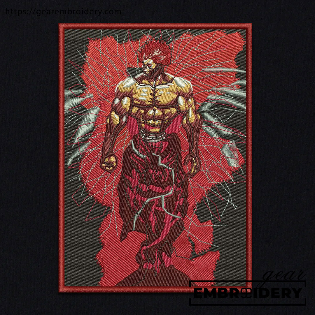 Yujiro hanma Baki Anime Embroidered Design Personalized Embroidered T Shirt Sweatshirt Hoodie Clothing BK020