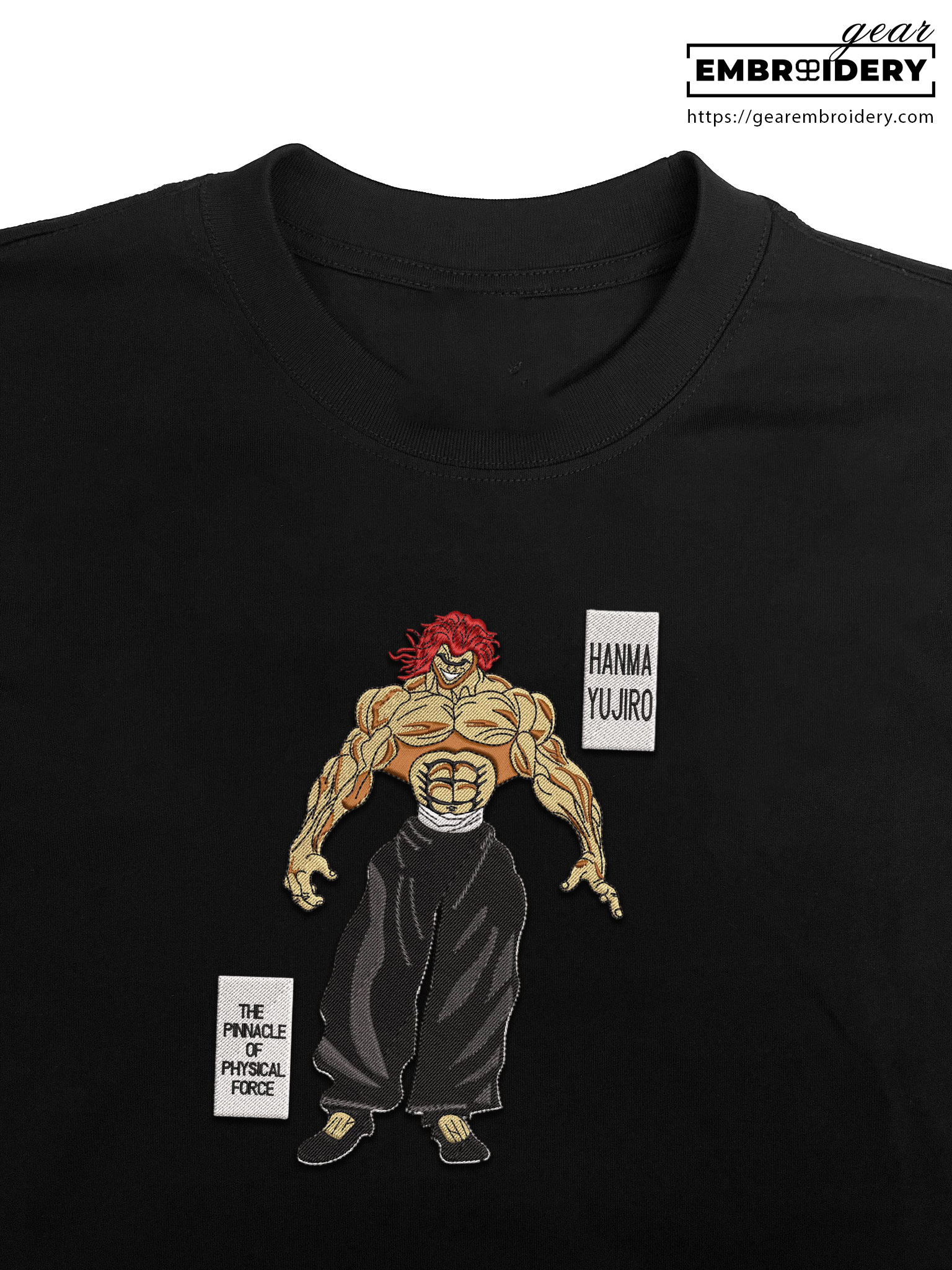 Yujiro hanma Baki Anime Embroidered Design Personalized Embroidered T Shirt Sweatshirt Hoodie Clothing BK021