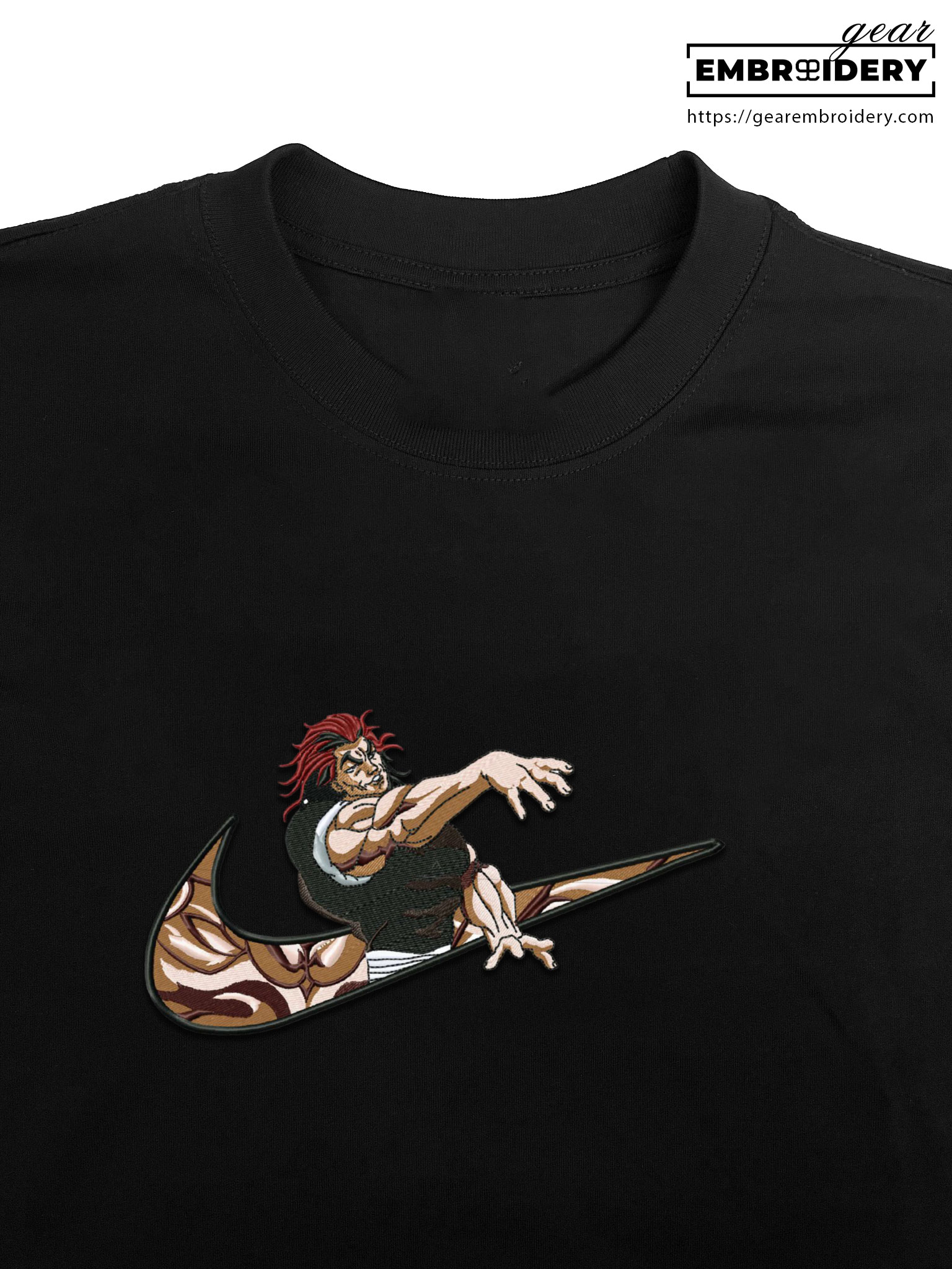 Yujiro swoosh nike Baki Anime Embroidered Design Personalized Embroidered T Shirt Sweatshirt Hoodie Clothing BK022