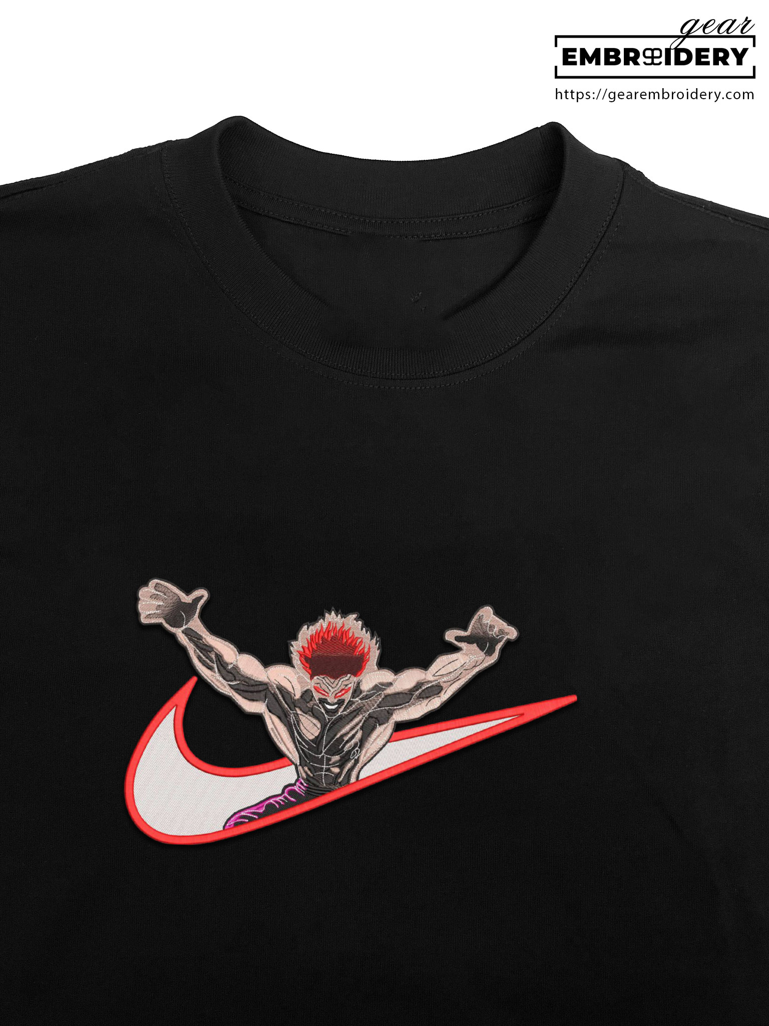 Yujiro swoosh nike Baki Anime Embroidered Design Personalized Embroidered T Shirt Sweatshirt Hoodie Clothing BK023