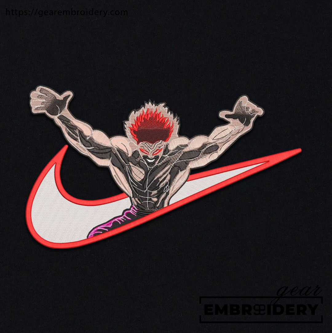 Yujiro swoosh nike Baki Anime Embroidered Design Personalized Embroidered T Shirt Sweatshirt Hoodie Clothing BK023