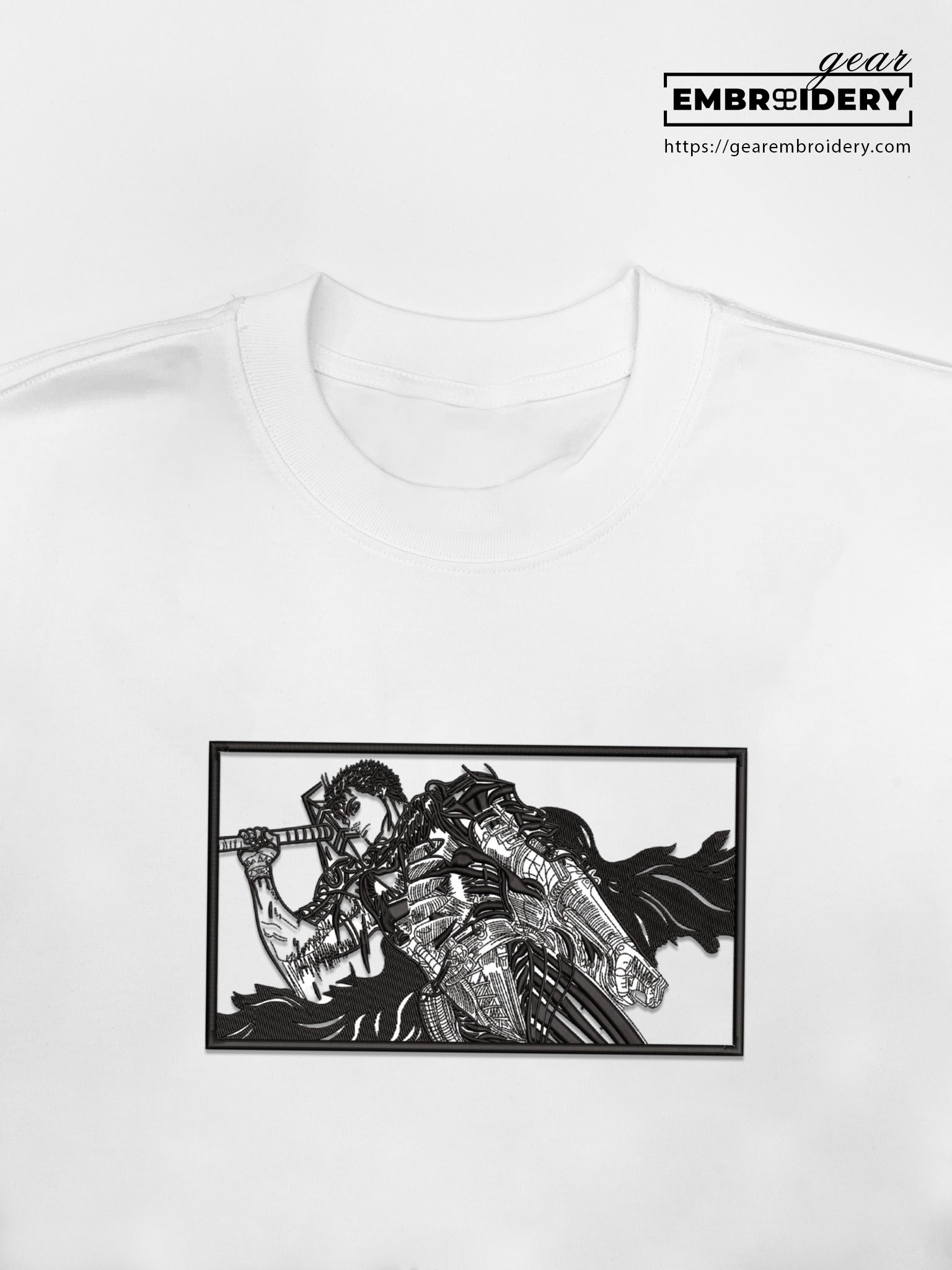 Guts Berserki Anime Embroidered Design Personalized Embroidered T Shirt Sweatshirt Hoodie Clothing B018