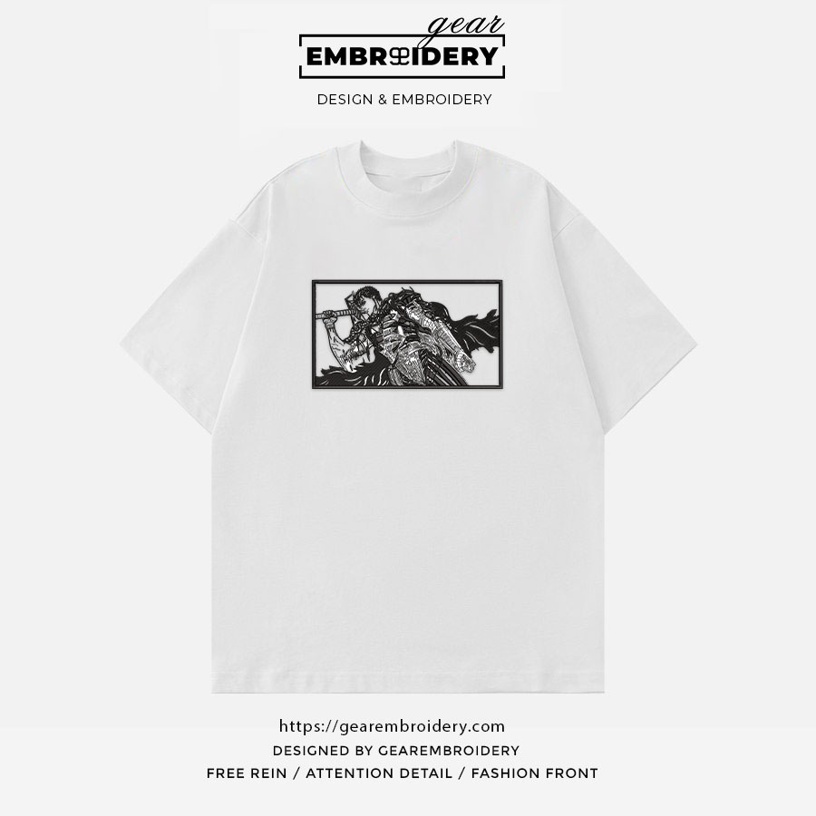 Guts Berserki Anime Embroidered Design Personalized Embroidered T Shirt Sweatshirt Hoodie Clothing B018